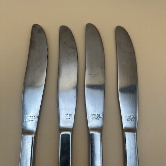 Armack Japan Stainless Steel Flatware Replacement 4 Piece Set Knives Floral - Picture 3 of 5
